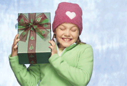 Girl holding gift